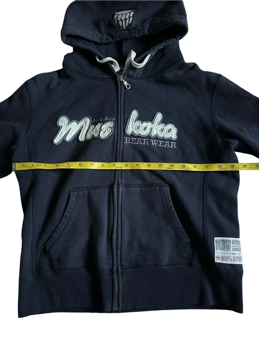 Vintage Navy Canadian Muskoka Bearwear Heavyweight Hoodie size S - Picture 8 of 13